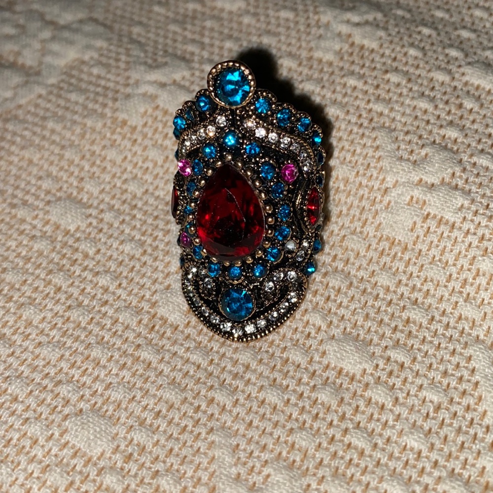 Vintage cz teardrop ring